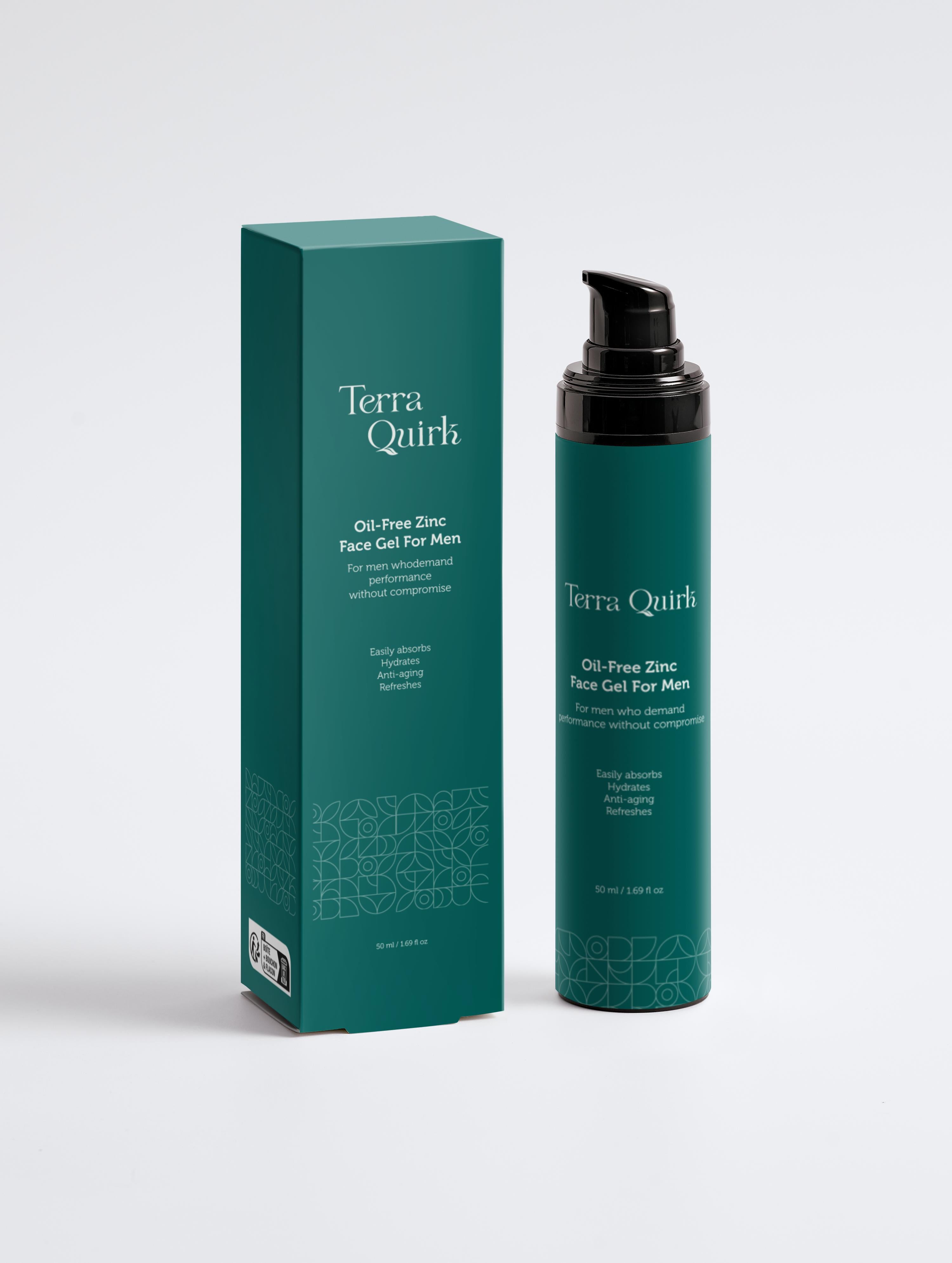 Oil-Free Zinc Face Gel for Men, Terra Quirk