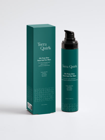 Oil-Free Zinc Face Gel for Men, Terra Quirk